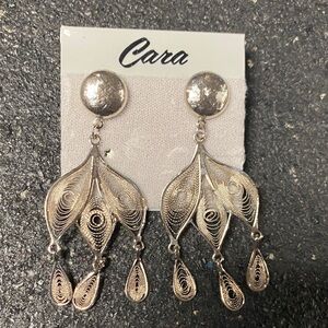 Cara 90s/Y2k Silver Fair Core Dangle Earrings
